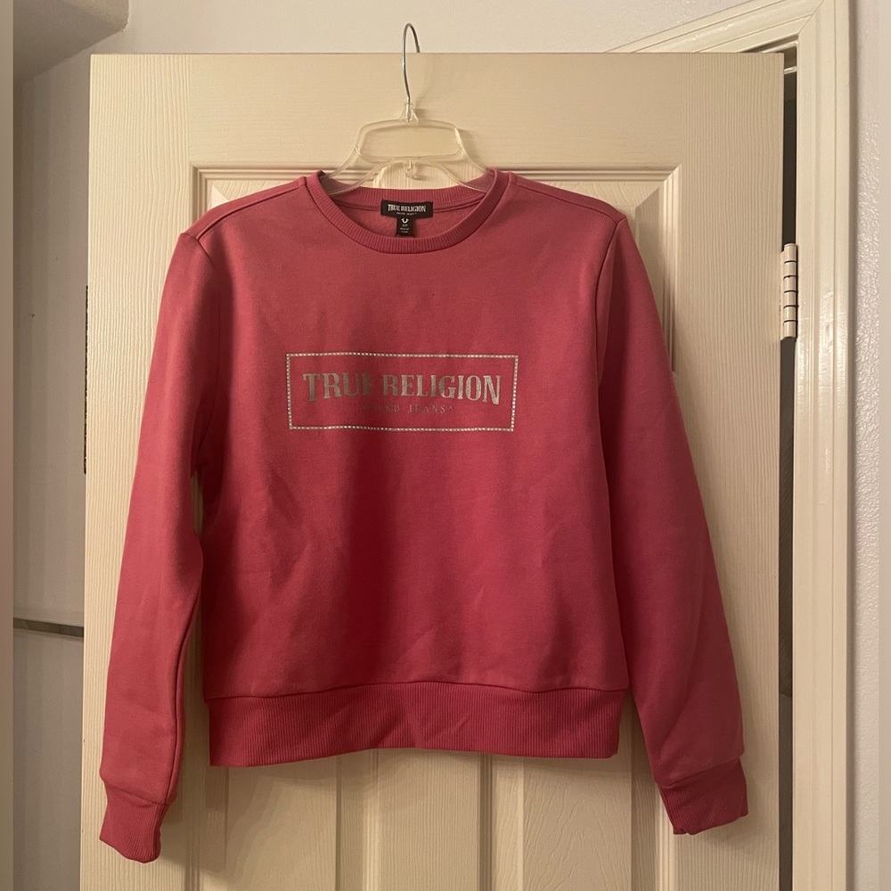 “NWT” True Religion Crystal Logo Crew Neck Sweatshirt